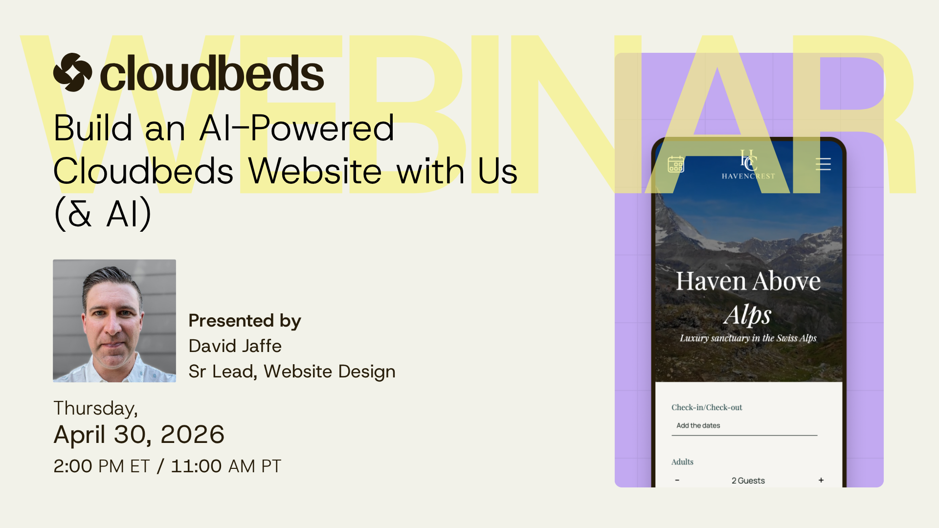 Build an AI-Powered Cloudbeds Website with Us (& AI)